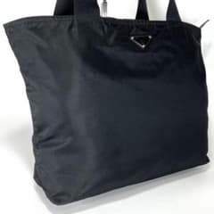 極美品✨PRADA プラダ ナイロン トートバッグ 黒 三角ロゴ ブラック
