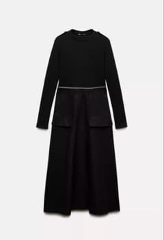 【ZARA】トップステッチ　マッチング　ワンピース