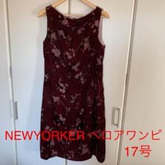 最終日価格！NEWYORKER 花柄ベロアワンピース 17号のサムネイル