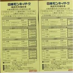 日本モンキーパーク補助券２枚のサムネイル