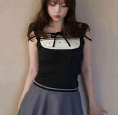 andmary Luca stitch tops black - メルカリ