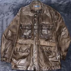 90S ヴィンテージ ラルフローレン レザーカーコート レザージャケット