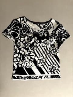 レオナール LEONARD 半袖 Tシャツ M 花柄 白黒 - メルカリ