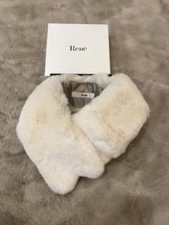 【美品✨】Rene ミンク　ファー　ティペット　リボン　ホワイト　白 未使用に近い】Rene ルネ ファー ティペット レッキス リボンティ