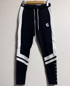 CRONOS クロノス 裾ジップ ロゴ サイドライン トレーニングパンツ