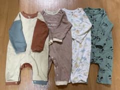 西松屋 前開き長袖ロンパース 80 4枚セットのサムネイル