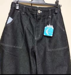キッキKikki　ブラックデニムパンツ　Lサイズタグ付きのサムネイル