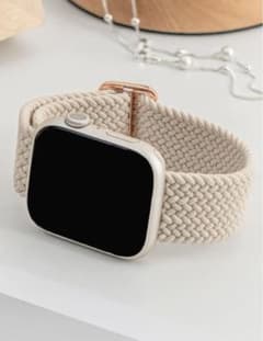 Apple Watch バンド 編み込み  ゴム アイボリー　38/40/41のサムネイル