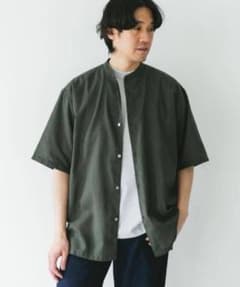 アーバンリサーチドアーズ 高機能リネンバンドカラー半袖シャツ リネン混のサムネイル