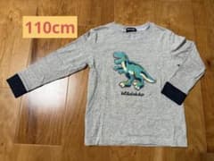 【110cm】klädskåp 恐竜 長袖カットソー グレーのサムネイル