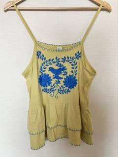 チチカカ　刺繍 ティアード キャミソール　イエローのサムネイル