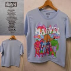 MARVEL 어벤져스 단장 T셔츠 마블 아메코미 헐크 하늘색