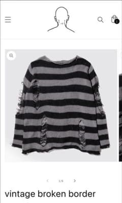 vintage broken border sweater - メルカリ