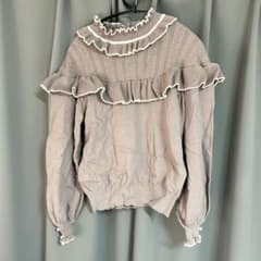 evelyn フリル付き長袖ニット ピンクのサムネイル