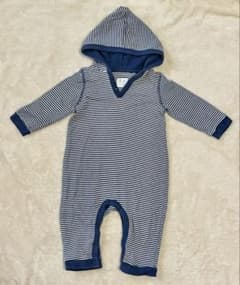 baby GAP ボーダー フード付き ロンパース 70のサムネイル