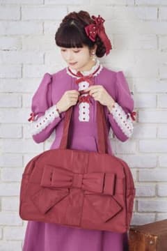 青木美沙子 しまむら コラボ リボンボストンバッグ 赤 新品未使用 旅行 