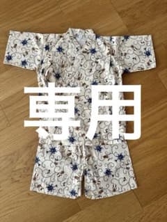 キッズ 甚平 110cm カブトムシ クワガタ柄のサムネイル