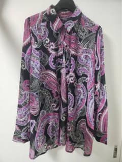 柄シャツ ROAMAN'S ペイズリー柄 長袖シャツ 18Wのサムネイル