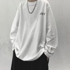 【２点セット】ロンＴ 長袖 ホワイト ロゴ ユニセックス シンプル 韓国 XXLのサムネイル