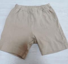 無印　ベージュ らくらく動けるフライス編みハーフパンツ 80のサムネイル