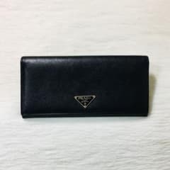 人気　早い者勝ち　美品　PRADA プラダ　長財布　三角ロゴ　サフィアーノ　黒