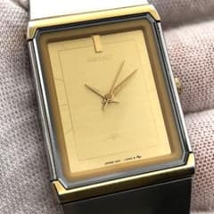 稼働・新品電池】SEIKO アーク 腕時計 スクエア ゴールド文字盤