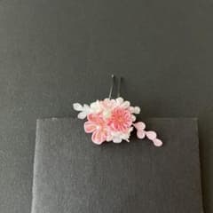 ドール用髪飾り ピンク＆下がり花びら髪飾り リカちゃん 着物 浴衣