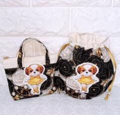 トート風ミニポーチ＆まぁるい巾着♡リトルバレリーナ❤︎コヤンイサム