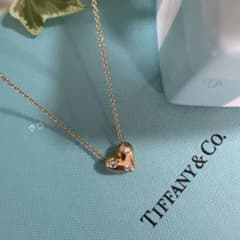ティファニー　ドッツハートダイヤモンドネックレス　ペンダント　K18ゴールド