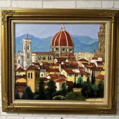 絵画　額装　真作　西垣輝夫　 「フランスの田園風景」F6 西垣輝夫 真作 肉筆 油彩 絵画 風景画 美術品 資産価値 油絵