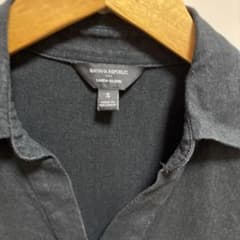 BANANA REPUBLIC リネンブレンド スキッパーシャツ ブラック Sのサムネイル