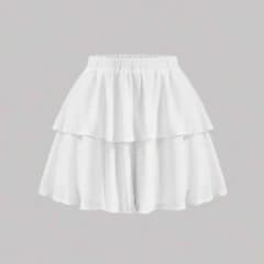 フレアミニスカートパンツ 白のサムネイル