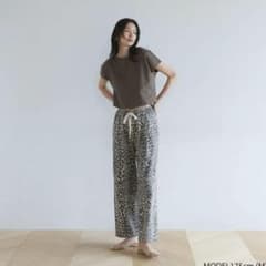 シールームリン　ライトCanvasギャザーショートパンツ　レオパード　Sサイズ searoomlynn ライトCanvasギャザーショートパンツ レオパード S