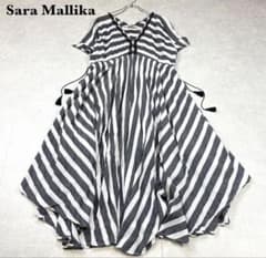 Sara Mallika マキシ丈 ワンピース ドレス ビジュー ストライプのサムネイル