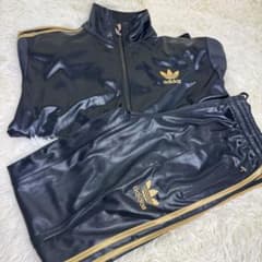 希少】アディダス CHILE62 セットアップ 黒×金 ジャージ レザー - メルカリ