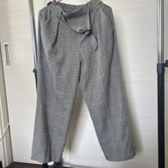 グレンチェック ワイドパンツ ベルト付きのサムネイル