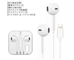 Wired earphones for iPhone, Lightning connector, with microphone for hands-free calls (white)