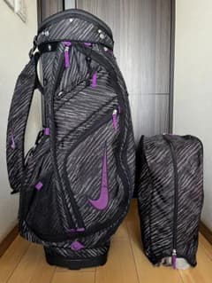 美品希少NIKE ナイキ 軽量2.5kg カート型キャディバッグ9.5型ゼブラ柄