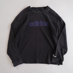 adidas ダークグレー ロゴロングスリーブシャツ00s - メルカリ