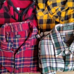 チェック柄シャツ＆フリース4点セットのサムネイル