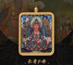 【西蔵手描き】チベット タンカ ネックレス 守り本尊 財神 蔵銀 長壽聖母 西蔵手描き】チベット タンカ ネックレス 守り本尊 財神 蔵銀 長壽聖母