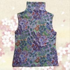 花柄 ハイネック ノースリーブ トップス 和柄のサムネイル