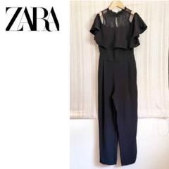 新品【ZARAザラ】スタッズオールインワン 黒 XS ハーフパンツ 入手困難 新品【ザラ ZARA】スタッズ付きオールインワンハーフパンツ