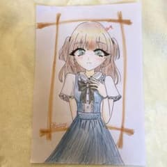 手描き イラスト オリジナル 女の子 アナログのサムネイル