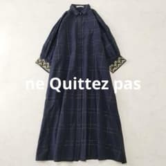 ne Quittez pas/ヌキテパ ポプリンチェック EMB シャツドレス NE QUITTEZ PAS!（ヌキテパ）の「【ne Quittez pas/ヌキテパ