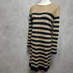 BEAMS HEART Border Long-Sleeve Dress Kuribon　F