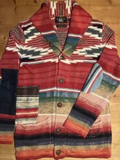 RRL ネイティブ ダメージ加工 カーディガン XS マルーン5 アダム着用 