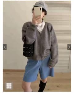 グレー ジップアップカーディガン Vネック　GRLのサムネイル