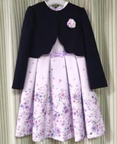ELLE en noir 130cm　入学式　紫色花柄ドレスとジャケットセットのサムネイル