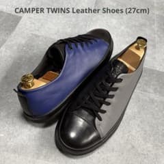 美品】カンペール ツインズ レザースニーカー 27cm クレイジーカラー